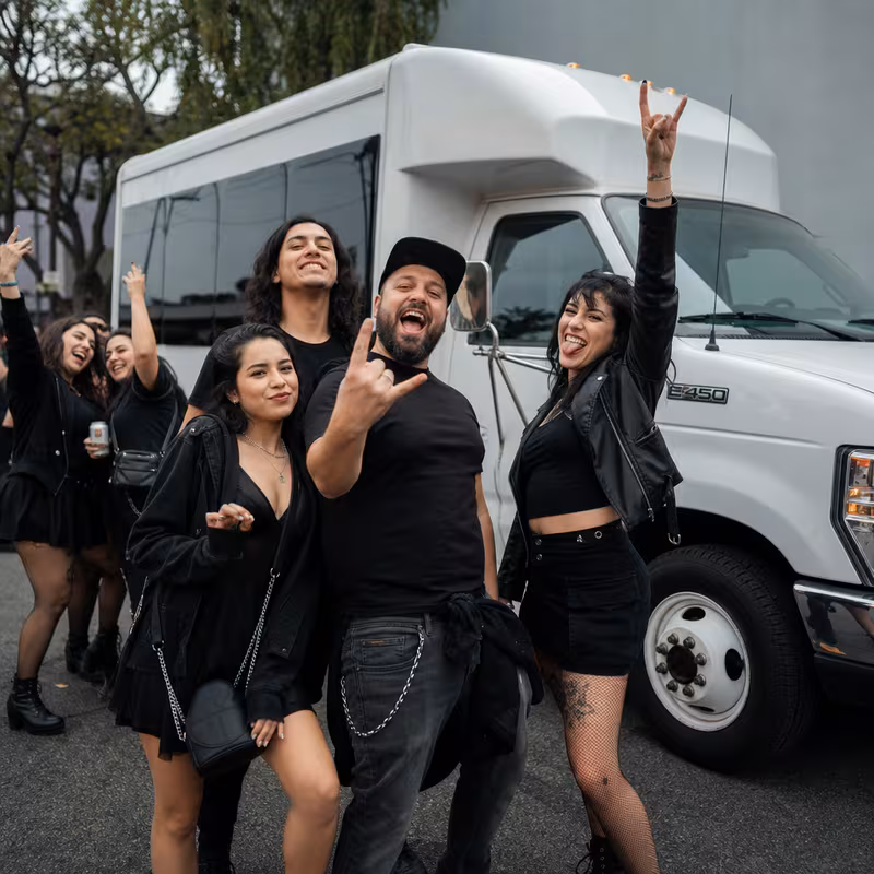 Black Mercedes Sprinter van staged for an Glendale Concert Transportation group