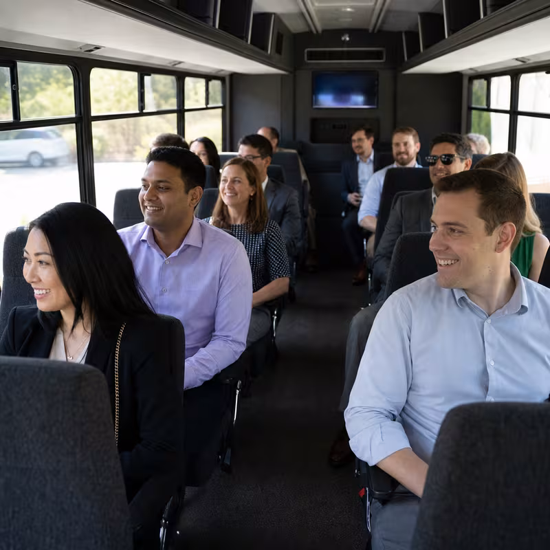 Black Mercedes Sprinter van staged for an Glendale Corporate Transportation group