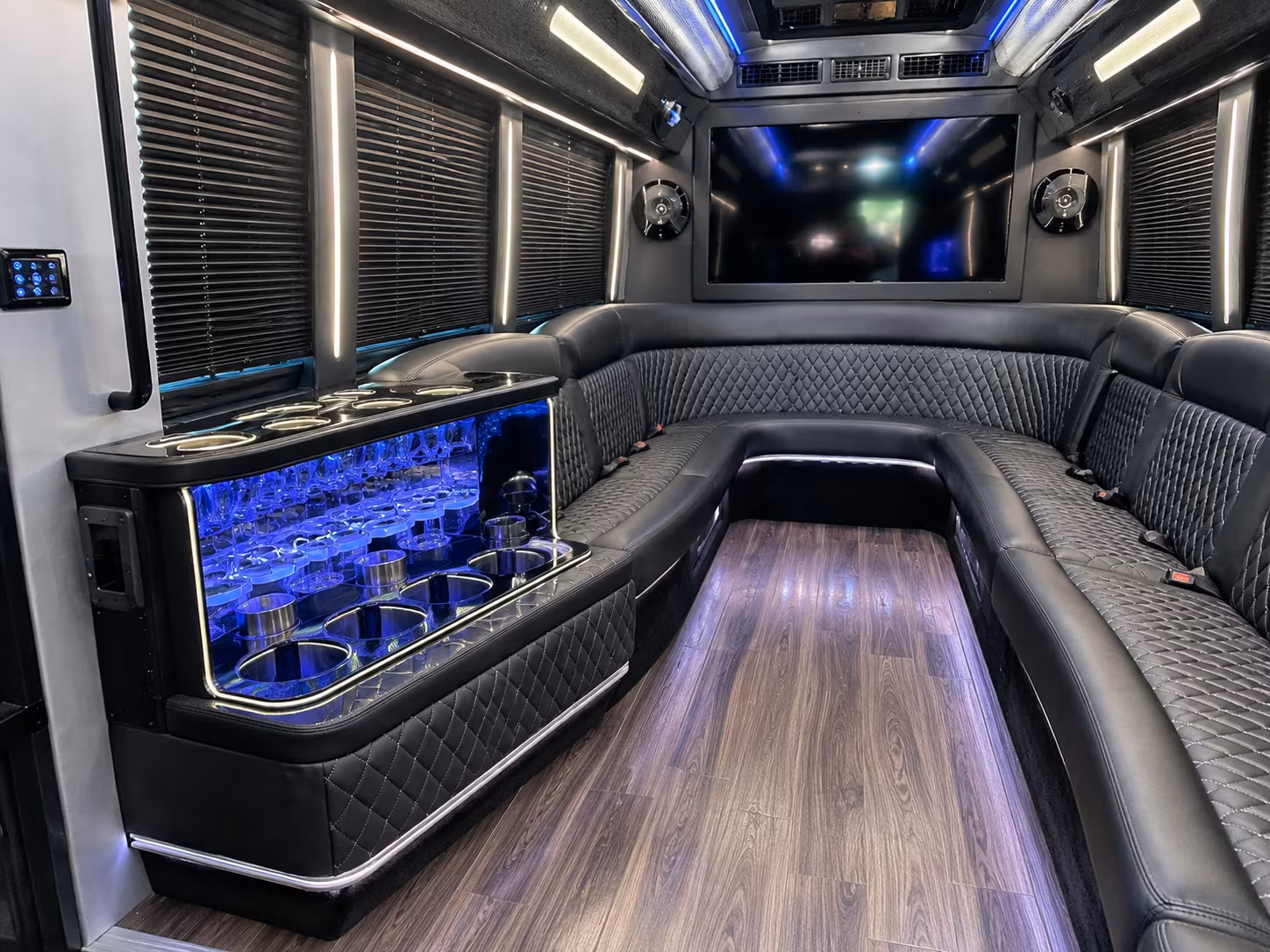 Glendale Private Event Transportation party bus exterior