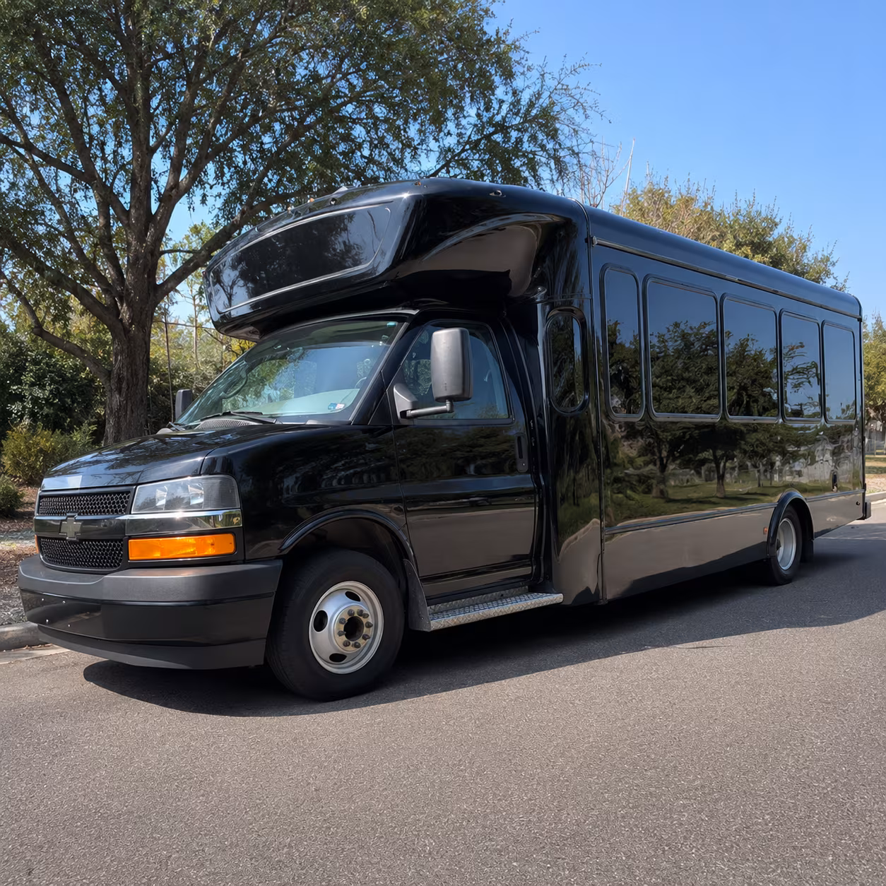 Glendale Wedding Transportation party bus exterior