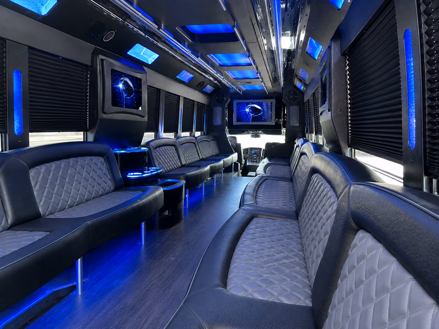 Glendale Wedding Transportation party bus interior