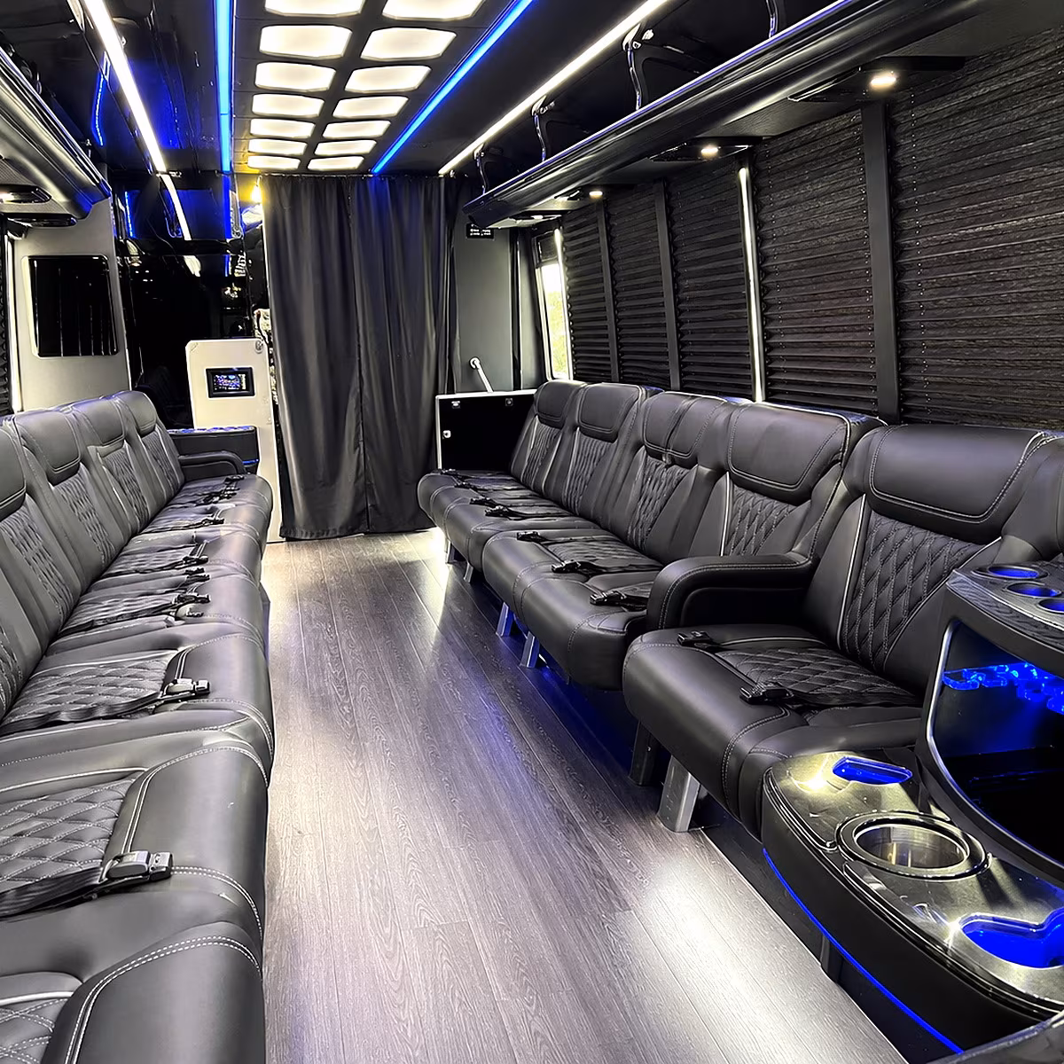 Glendale Wedding Transportation party bus interior