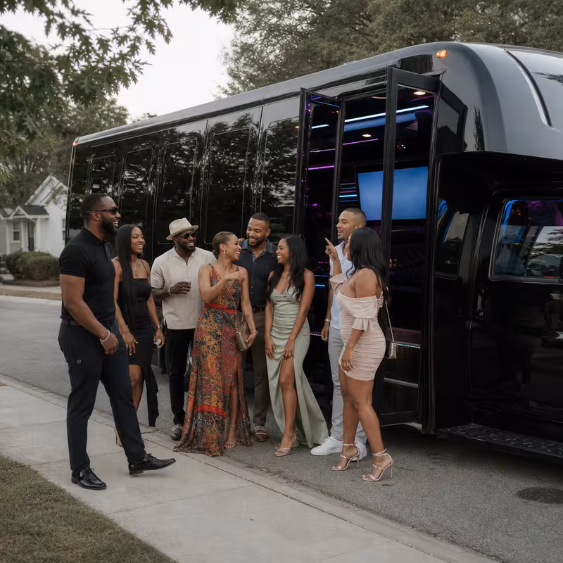 Passengers loading luggage while boarding an Glendale group shuttle