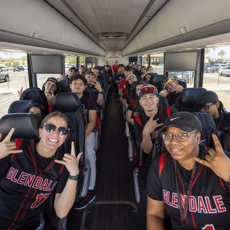 Black Mercedes Sprinter van staged for an Glendale Sporting Event Transportation group