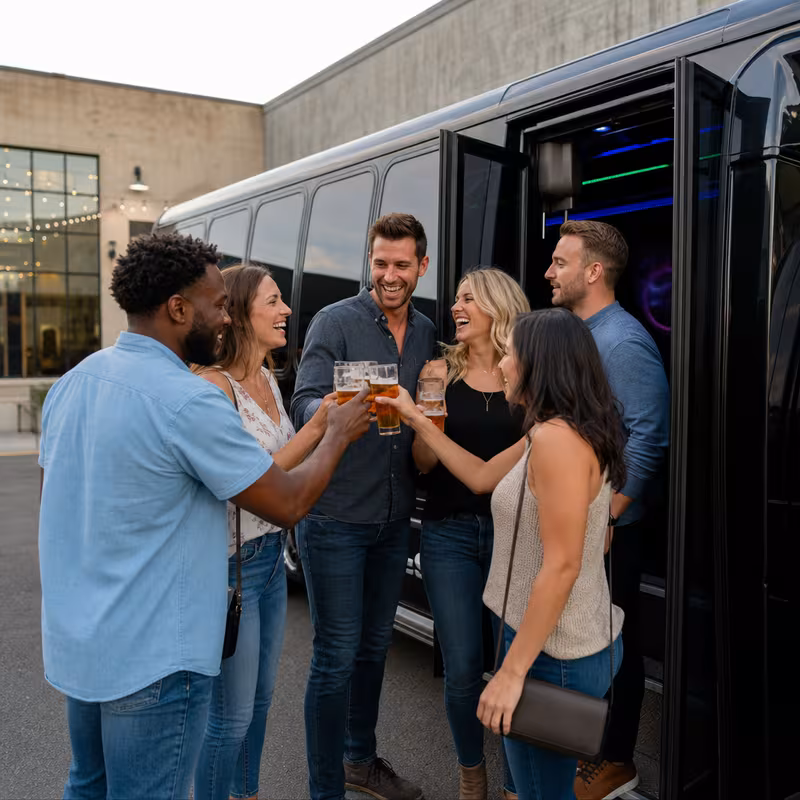 Passengers loading luggage while boarding an Glendale group shuttle
